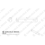 This image is a line drwaing of a Carlisle Brass - Cylinder Pattern Door Stop - without Rose - Polished Chrome available to order from Trade Door Handles in Kendal