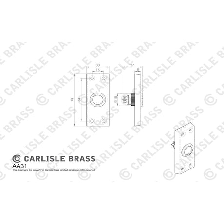 This image is a line drwaing of a Carlisle Brass - Bell Push - Satin Chrome available to order from Trade Door Handles in Kendal