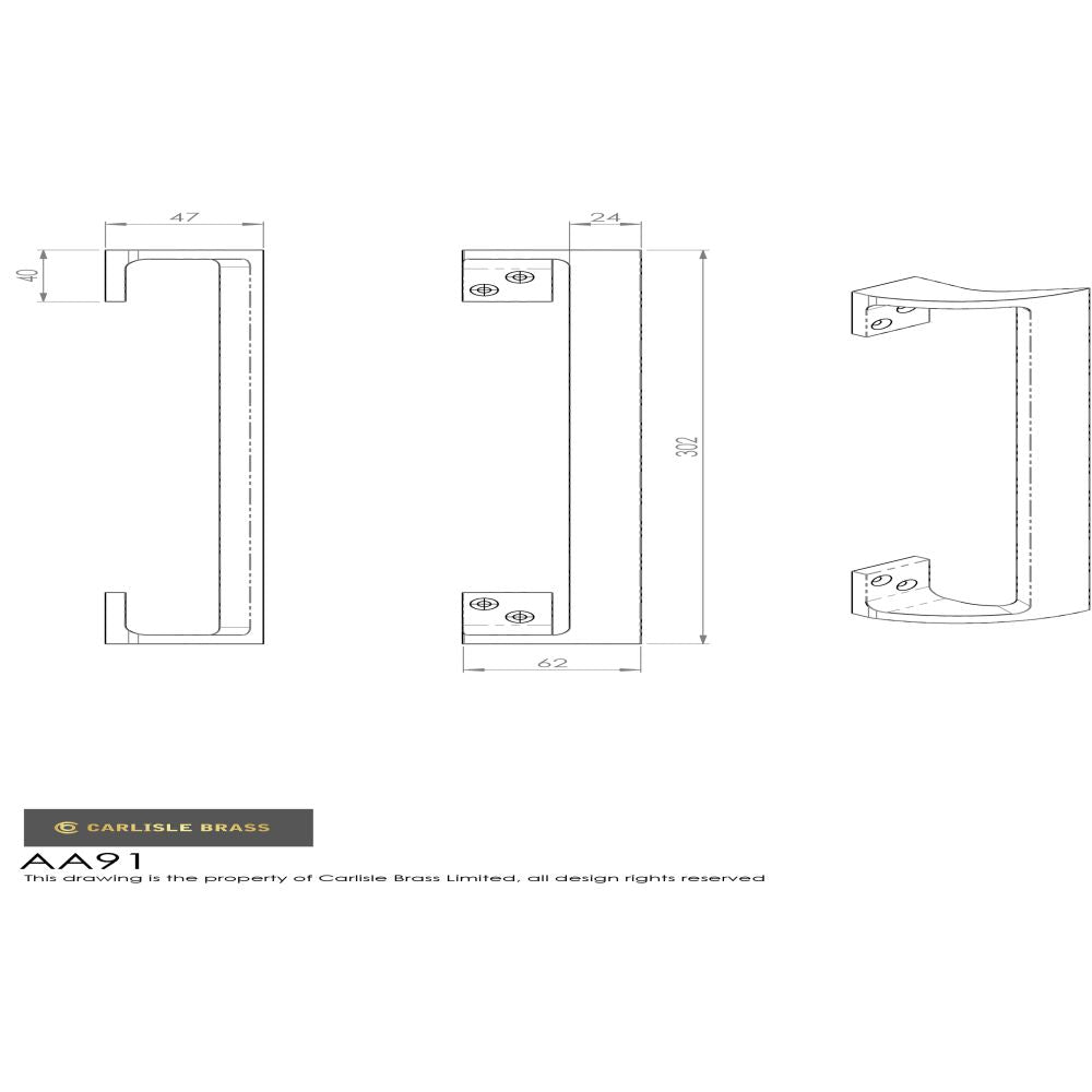 This is an image of Carlisle Brass - Cranked Pull Handle - Polished Brass available to order from T.H Wiggans Architectural Ironmongery in Kendal, quick delivery and discounted prices.