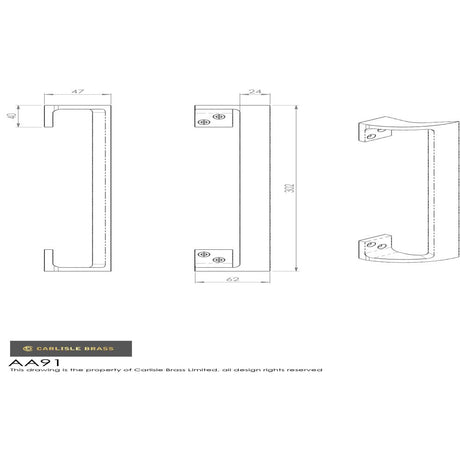 This is an image of Carlisle Brass - Cranked Pull Handle - Polished Brass available to order from T.H Wiggans Architectural Ironmongery in Kendal, quick delivery and discounted prices.