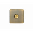 This is an image showing Eurolite Concealed 3mm 1 Gang Dimmer - Antique Brass (With Black Trim) ab1d400 available to order from T.H. Wiggans Ironmongery in Kendal, quick delivery and discounted prices.