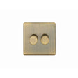 This is an image showing Eurolite Concealed 3mm 2 Gang Dimmer - Antique Brass (With Black Trim) ab2d400 available to order from T.H. Wiggans Ironmongery in Kendal, quick delivery and discounted prices.