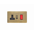This is an image showing Eurolite Concealed 3mm 45Amp Switch with a socket - Antique Brass (With Black Trim) ab45aswasb available to order from T.H. Wiggans Ironmongery in Kendal, quick delivery and discounted prices.