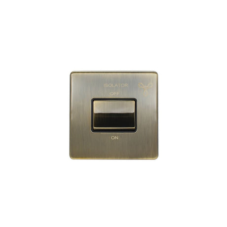 This is an image showing Eurolite Concealed 3mm Fan Switch - Antique Brass (With Black Trim) abfswb available to order from T.H. Wiggans Ironmongery in Kendal, quick delivery and discounted prices.