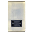 This is an image showing Eurolite Concealed 3mm Shaver Socket - Antique Brass (With Black Trim) abshsb available to order from T.H. Wiggans Ironmongery in Kendal, quick delivery and discounted prices.