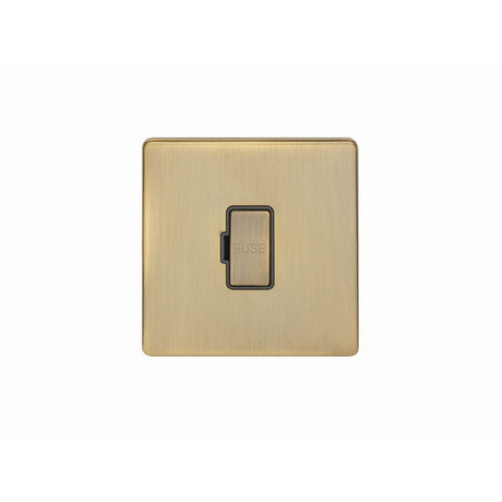 This is an image showing Eurolite Concealed 3mm Unswitched Fuse Spur - Antique Brass (With Black Trim) abuswfb available to order from T.H. Wiggans Ironmongery in Kendal, quick delivery and discounted prices.