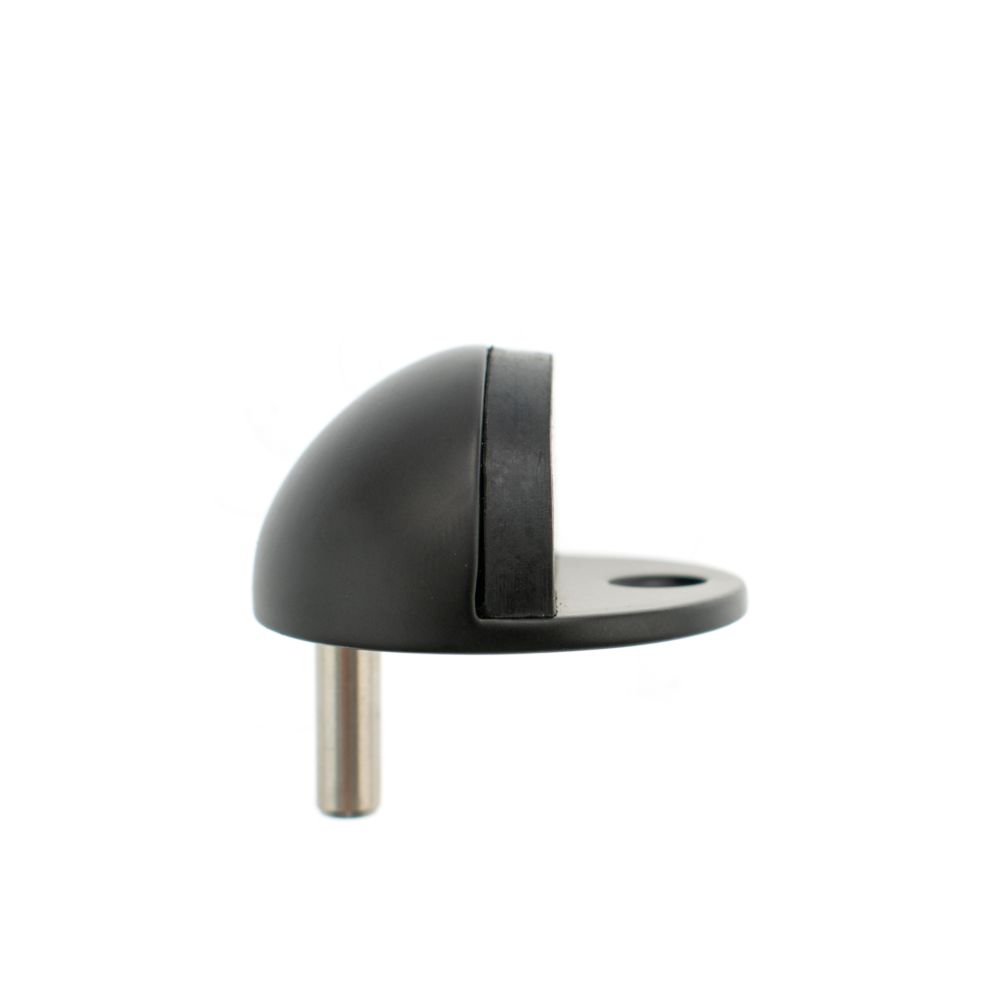 This is an image of Atlantic Half-Moon Contract Floor Mounted Door Stop - Matt Black available to order from Trade Door Handles.