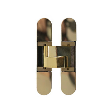 This is an image of AGB Eclipse Fire Rated Adjustable Concealed Hinge - Polished Brass available to order from T.H Wiggans Architectural Ironmongery.