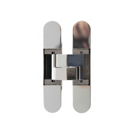 This is an image of AGB Eclipse Fire Rated Adjustable Concealed Hinge - Polished Nickel available to order from T.H Wiggans Architectural Ironmongery.