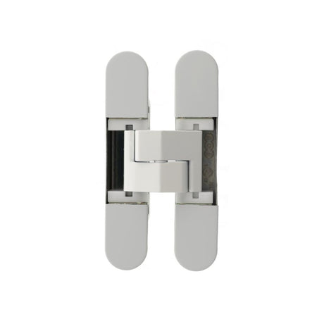 This is an image of AGB Eclipse Fire Rated Adjustable Concealed Hinge - White available to order from T.H Wiggans Architectural Ironmongery in Kendal.
