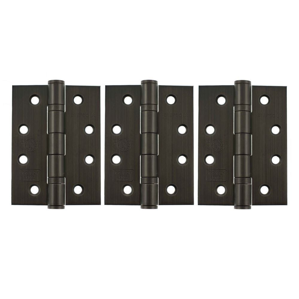 This is an image of Atlantic Ball Bearing Hinges Grade 13 Fire Rated 4" x 3" x 3mm set of 3 - Urban available to order from T.H Wiggans Architectural Ironmongery in Kendal