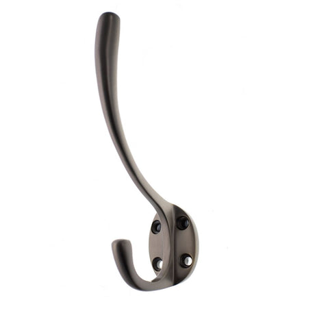 This is an image of Atlantic Traditional Hat & Coat Hook - Matt Gun Metal available to order from T.H Wiggans Architectural Ironmongery in Kendal.