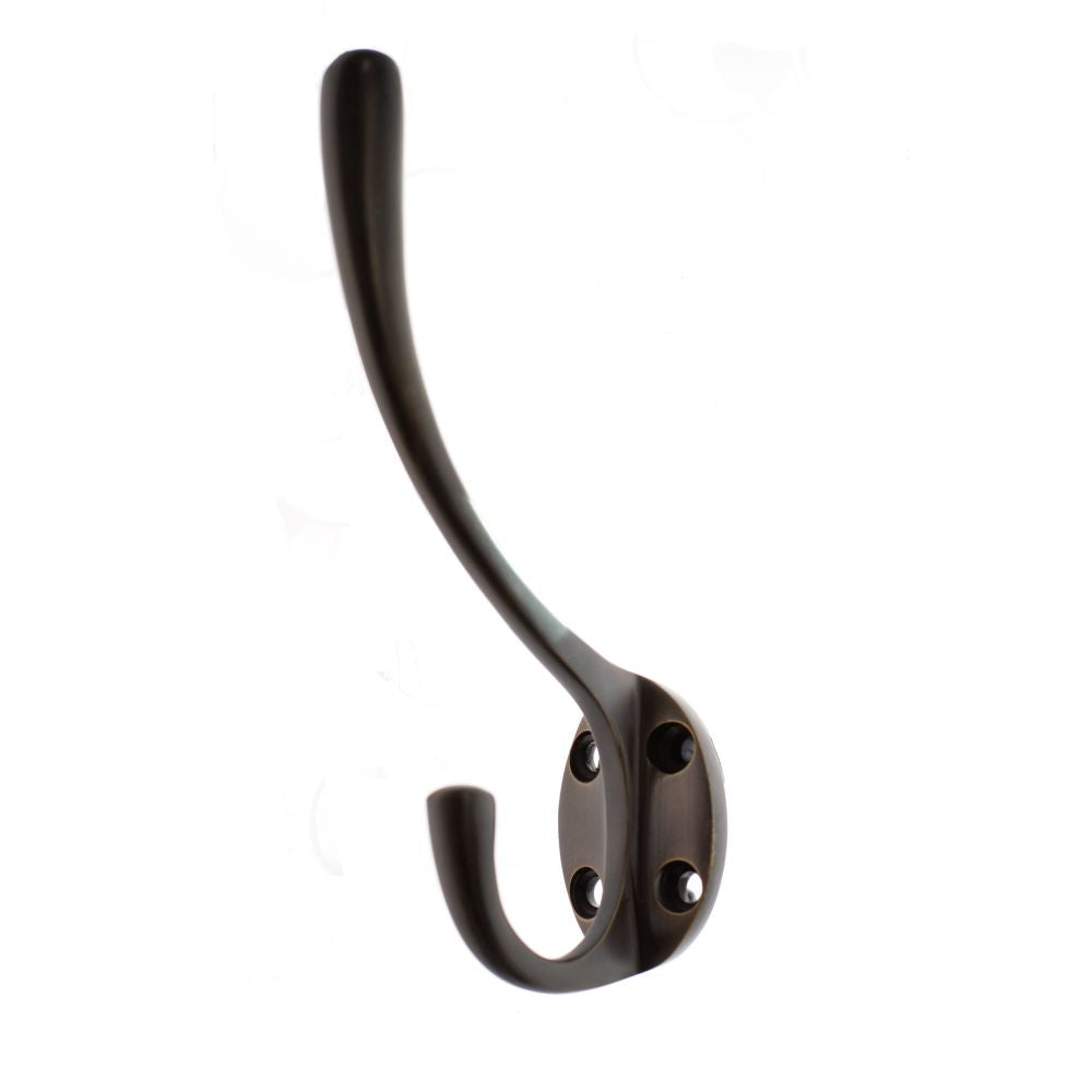 This is an image of Atlantic Traditional Hat & Coat Hook - Urban Bronze available to order from T.H Wiggans Architectural Ironmongery in Kendal.