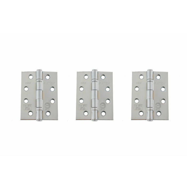 This is an image of Atlantic Ball Bearing Hinges Grade 11 Fire Rated 4" x 3" x 2.5mm set of 3 - Poli available to order from T.H Wiggans Architectural Ironmongery in Kendal