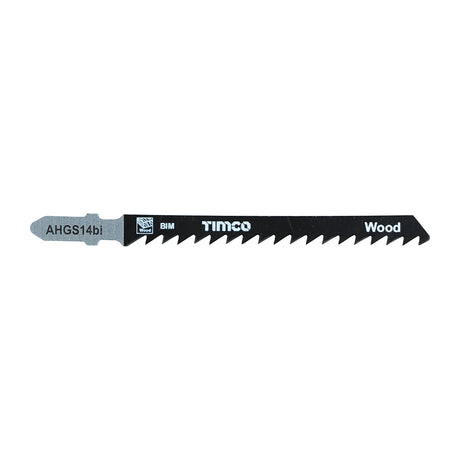 This is an image showing TIMCO Jigsaw Blades - Wood Cutting - Bi-Metal Blades - T144DF - 5 Pieces Pack available from T.H Wiggans Ironmongery in Kendal, quick delivery at discounted prices.