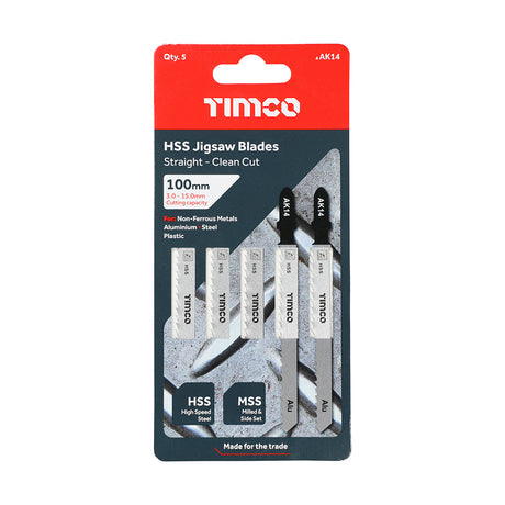 This is an image showing TIMCO Jigsaw Blades - Metal Cutting - HSS Blades - T127D - 5 Pieces Pack available from T.H Wiggans Ironmongery in Kendal, quick delivery at discounted prices.