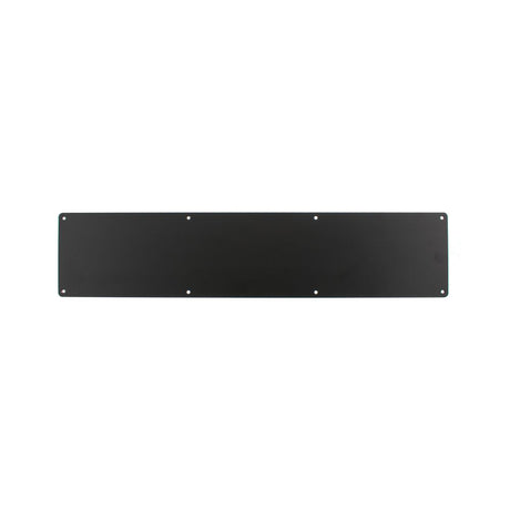 This is an image of Atlantic Kick Plate Pre drilled with screws 690mm x 150mm - Matt Black available to order from T.H Wiggans Architectural Ironmongery in Kendal, quick delivery and discounted prices.