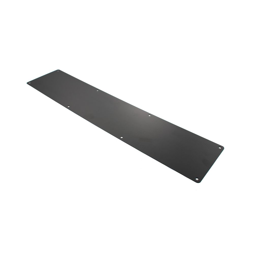 This is an image of Atlantic Kick Plate Pre drilled with screws 855mm x 150mm - Matt Black available to order from Trade Door Handles.