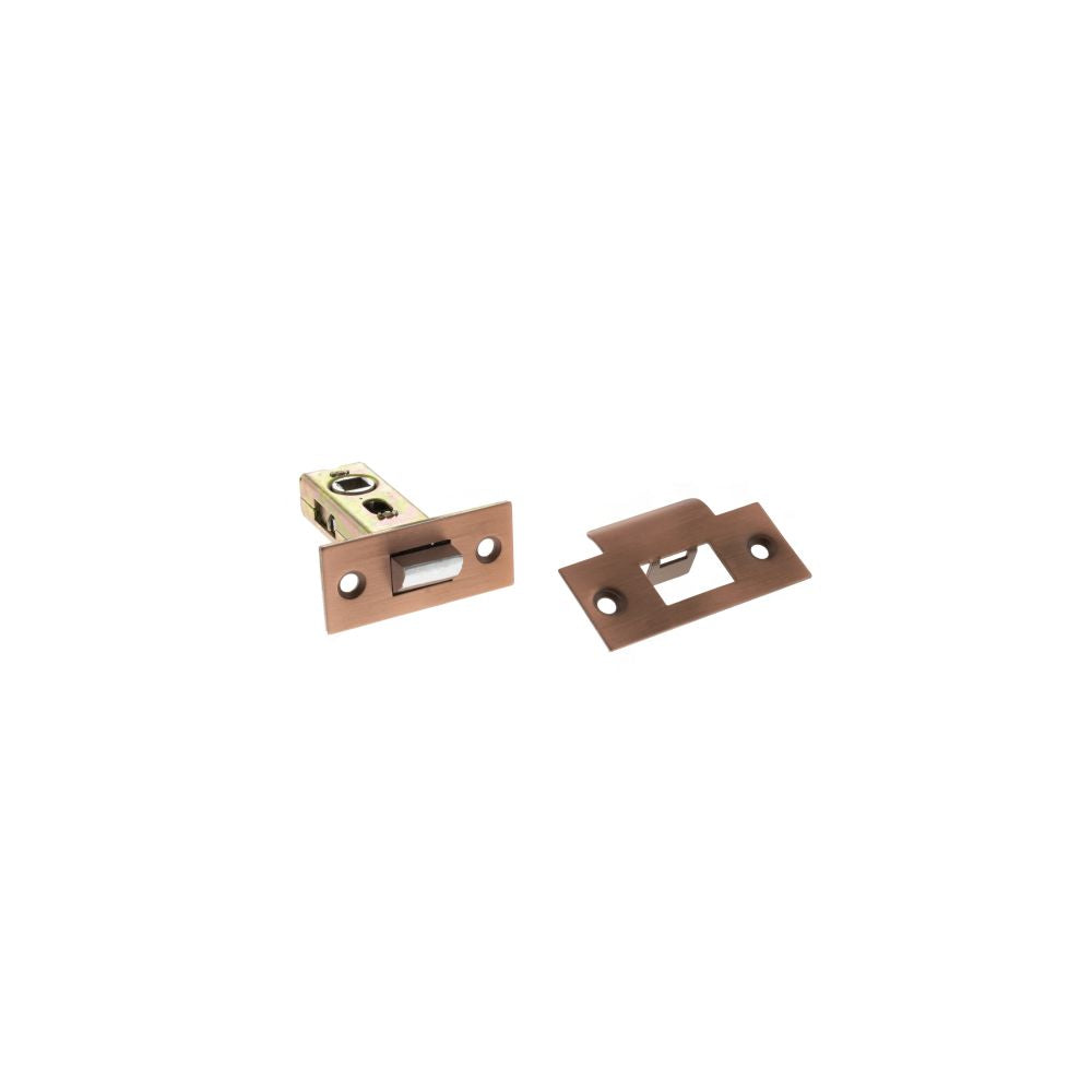 This is an image of Atlantic Bolt Through Tubular Latch - Urban Satin Copper available to order from T.H Wiggans Architectural Ironmongery in Kendal.