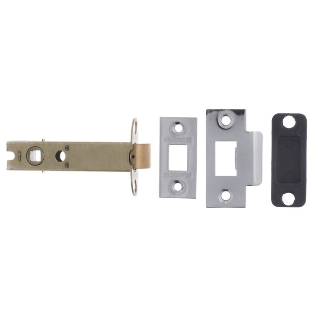 This is an image of Atlantic Heavy Duty Bolt Through Tubular Latch 4" - Polished Chrome available to order from T.H Wiggans Architectural Ironmongery in Kendal.