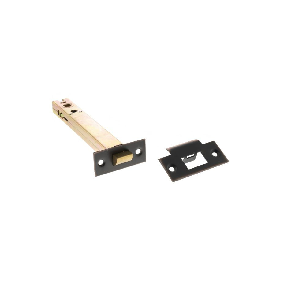 This is an image of Atlantic Heavy Duty Bolt Through Tubular Latch 6" - Antique Copper available to order from T.H Wiggans Architectural Ironmongery in Kendal.