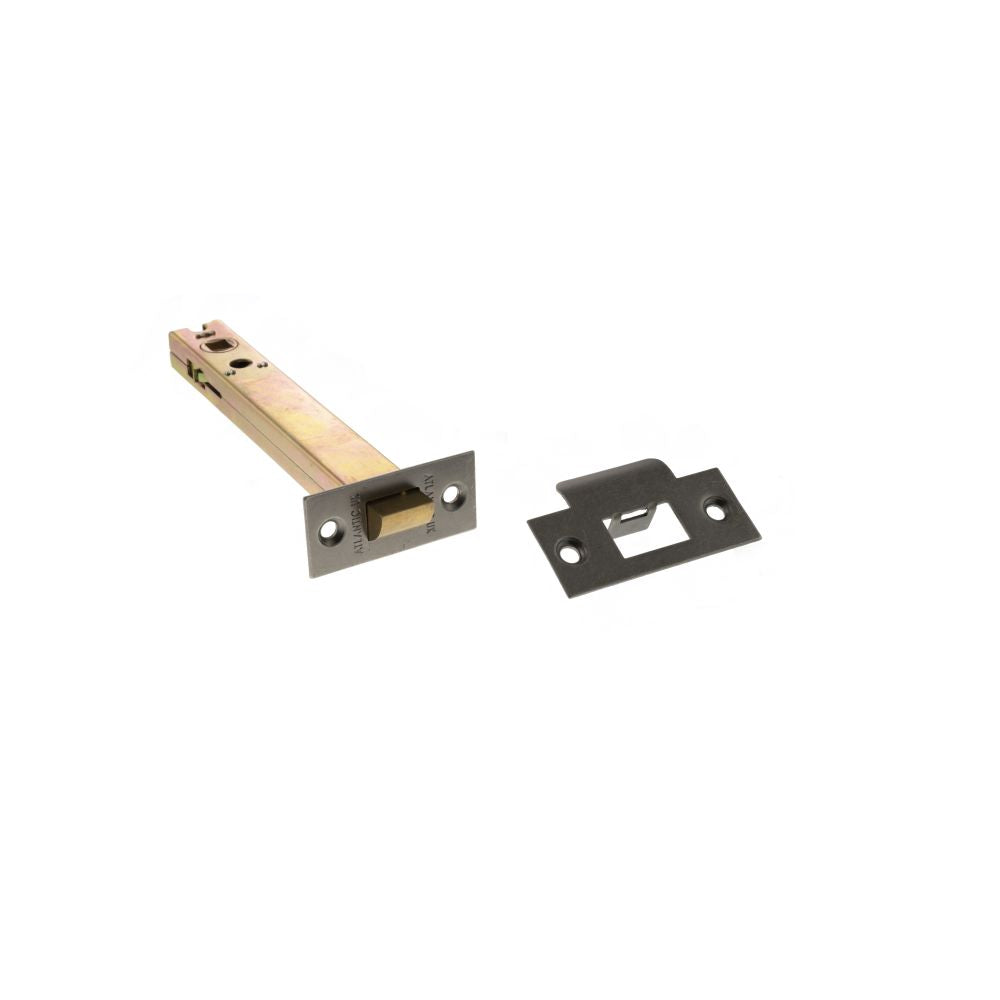 This is an image of Atlantic Heavy Duty Bolt Through Tubular Latch 6" - Distressed Silver available to order from T.H Wiggans Architectural Ironmongery in Kendal.