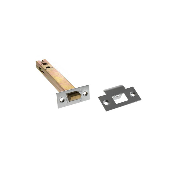 This is an image of Atlantic Heavy Duty Bolt Through Tubular Latch 6" - Polished Chrome available to order from T.H Wiggans Architectural Ironmongery in Kendal.