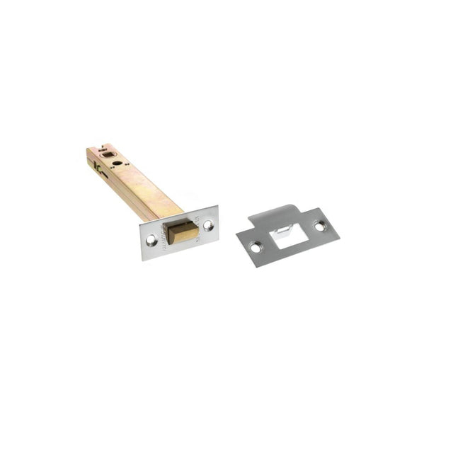 This is an image of Atlantic Heavy Duty Bolt Through Tubular Latch 6" - Satin Chrome available to order from T.H Wiggans Architectural Ironmongery in Kendal.