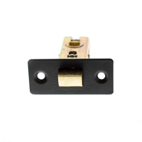This is an image of Atlantic Fire-Rated CE Marked Bolt Through Tubular Latch 2.5" - Matt Black available to order from T.H Wiggans Architectural Ironmongery in Kendal.
