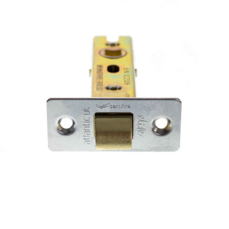 This is an image of Atlantic Fire-Rated CE Marked Bolt Through Tubular Latch 2.5" - Polished Chrome available to order from T.H Wiggans Architectural Ironmongery in Kendal.