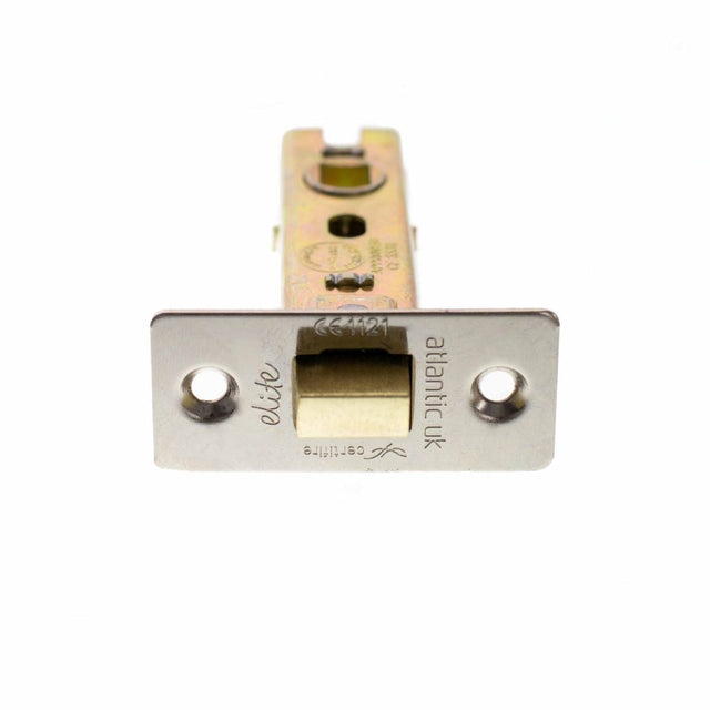 This is an image of Atlantic Fire-Rated CE Marked Bolt Through Tubular Latch 3" - Polished Nickel available to order from T.H Wiggans Architectural Ironmongery in Kendal.