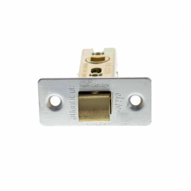 This is an image of Atlantic Fire-Rated CE Marked Bolt Through Tubular Latch 3" - Satin Chrome available to order from T.H Wiggans Architectural Ironmongery in Kendal.