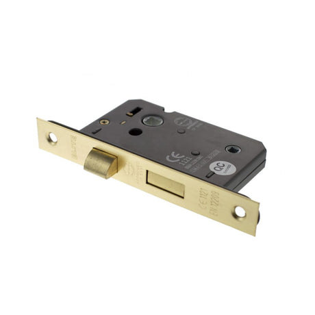 This is an image of Atlantic Bathroom Lock [CE] 2.5" - Satin Brass available to order from T.H Wiggans Architectural Ironmongery in Kendal.