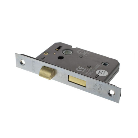 This is an image of Atlantic Bathroom Lock [CE] 2.5" - Satin Chrome available to order from T.H Wiggans Architectural Ironmongery in Kendal.