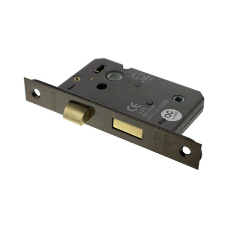 This is an image of Atlantic Bathroom Lock [CE] 2.5" - Urban Bronze available to order from T.H Wiggans Architectural Ironmongery in Kendal.