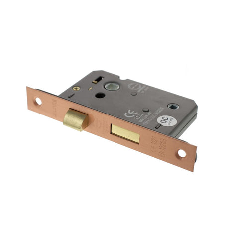 This is an image of Atlantic Bathroom Lock [CE] 2.5" - Urban Satin Copper available to order from T.H Wiggans Architectural Ironmongery in Kendal.