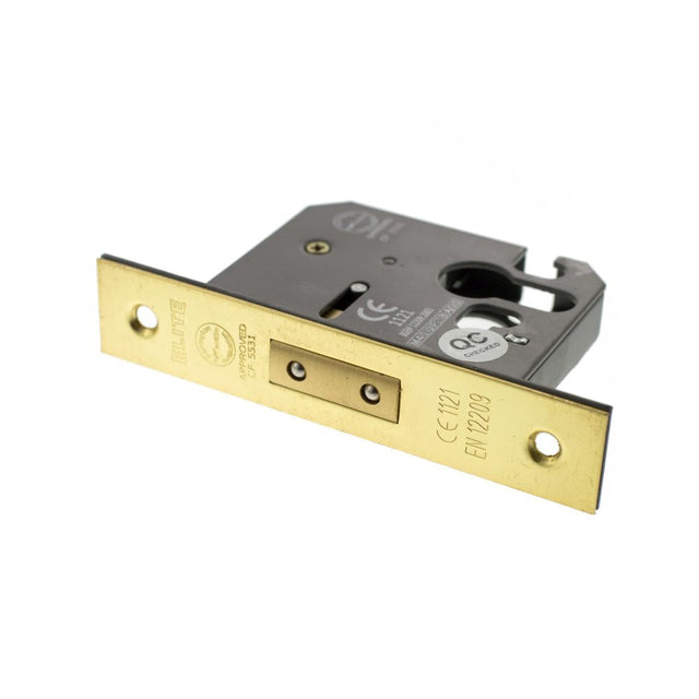 This is an image of Atlantic Euro Deadlock [CE] 2.5" - Polished Brass available to order from T.H Wiggans Architectural Ironmongery in Kendal.