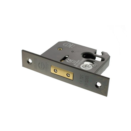 This is an image of Atlantic Euro Deadlock [CE] 3" - Black Nickel available to order from T.H Wiggans Architectural Ironmongery in Kendal.