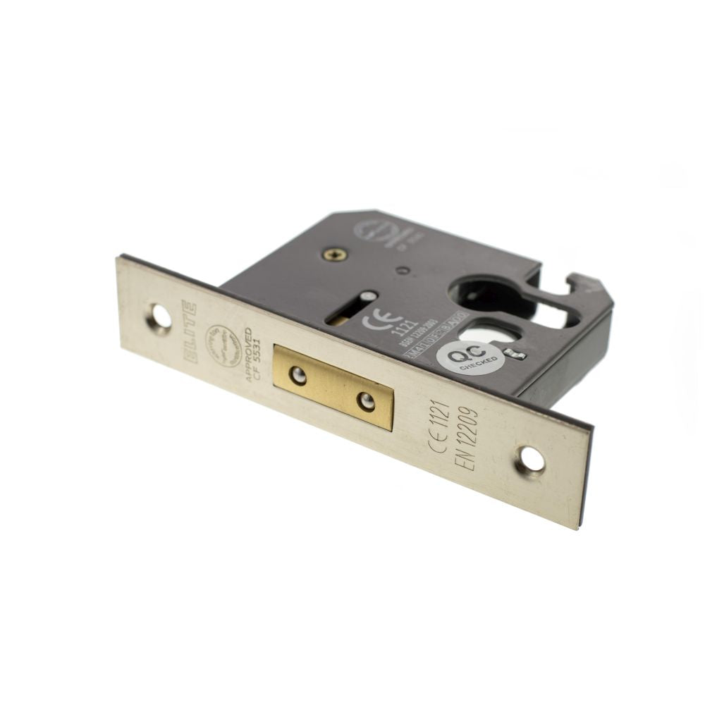 This is an image of Atlantic Euro Deadlock [CE] 3" - Satin Nickel available to order from T.H Wiggans Architectural Ironmongery in Kendal.