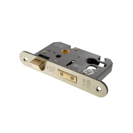 This is an image of Atlantic Euro Radius Corner Sashlock [CE] 2.5" - Satin Nickel available to order from T.H Wiggans Architectural Ironmongery in Kendal.