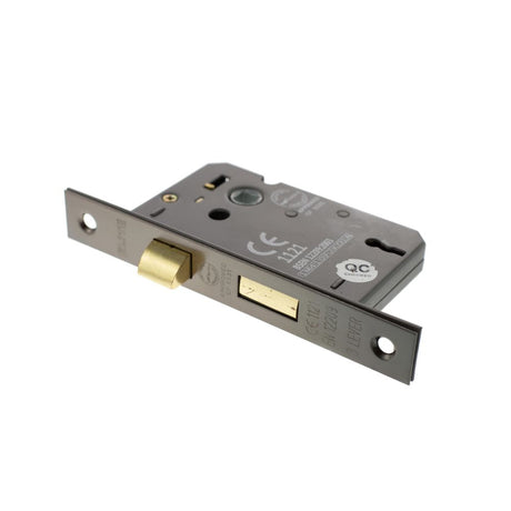 This is an image of Atlantic 3 Lever Key Sashlock [CE] 2.5" - Black Nickel available to order from T.H Wiggans Architectural Ironmongery in Kendal.