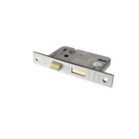 This is an image of Atlantic 3 Lever Key Sashlock [CE] 2.5" - Polished Chrome available to order from T.H Wiggans Architectural Ironmongery in Kendal.