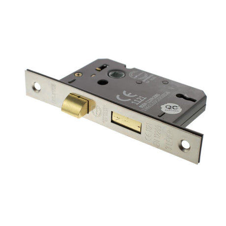 This is an image of Atlantic 3 Lever Key Sashlock [CE] 2.5" - Satin Nickel available to order from T.H Wiggans Architectural Ironmongery in Kendal.