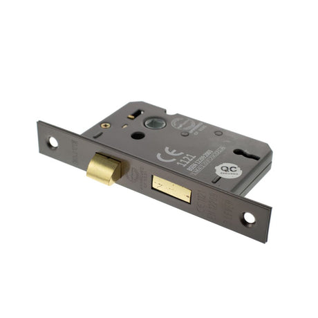 This is an image of Atlantic 3 Lever Key Sashlock [CE] 2.5" - Urban Bronze available to order from T.H Wiggans Architectural Ironmongery in Kendal.