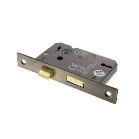 This is an image of Atlantic 3 Lever Key Sashlock [CE] 3" - Antique Brass available to order from T.H Wiggans Architectural Ironmongery in Kendal.