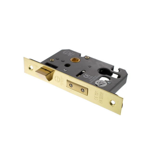 This is an image of Atlantic Euro Sashlock [CE] 2.5" - Polished Brass available to order from T.H Wiggans Architectural Ironmongery in Kendal.