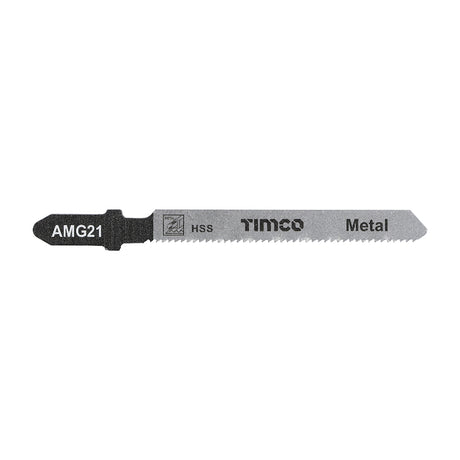 This is an image showing TIMCO Jigsaw Blades - Metal Cutting - HSS Blades - T218A - 5 Pieces Pack available from T.H Wiggans Ironmongery in Kendal, quick delivery at discounted prices.