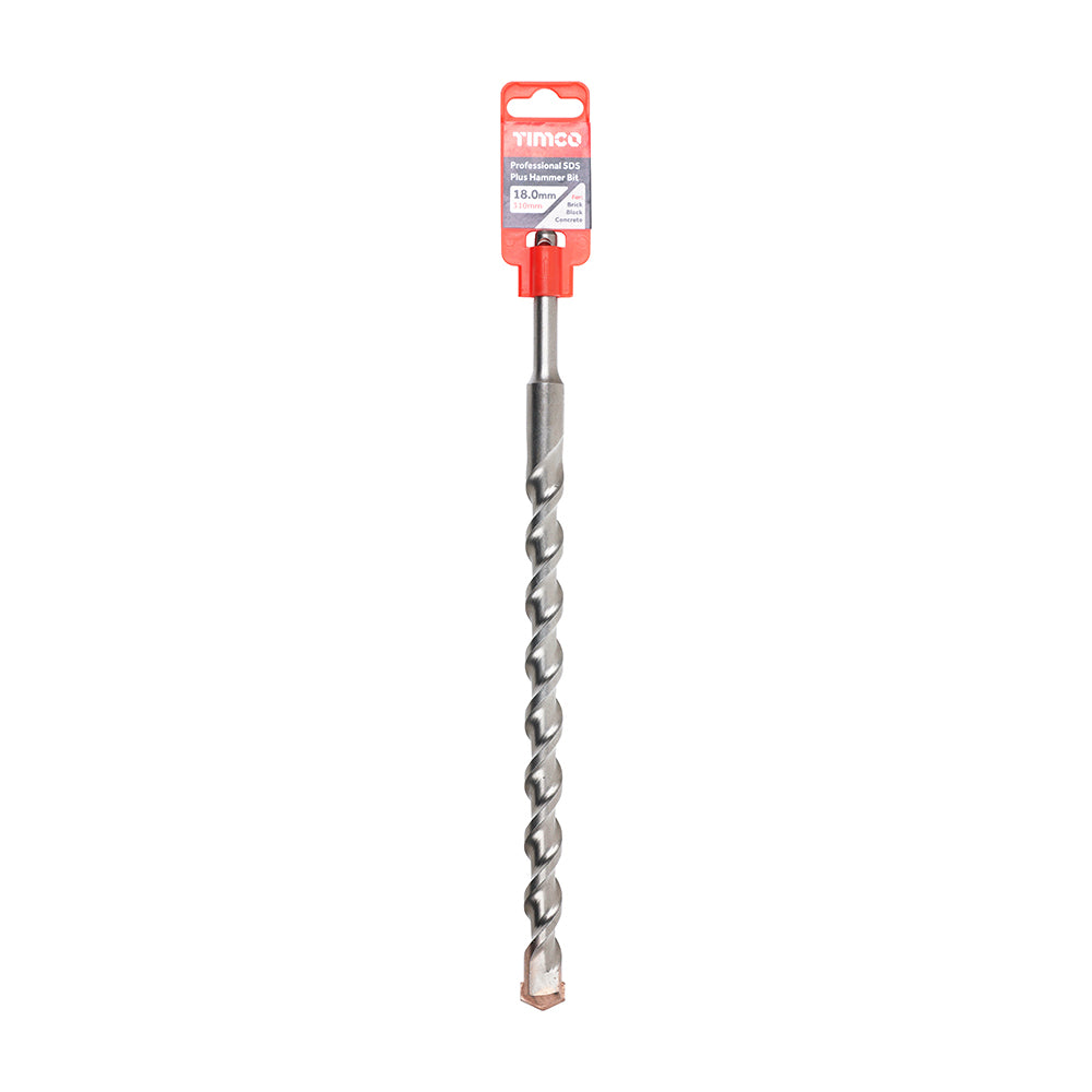 This is an image showing TIMCO Professional SDS Plus Hammer Bit - 18.0 x 310 - 1 Each Clip available from T.H Wiggans Ironmongery in Kendal, quick delivery at discounted prices.