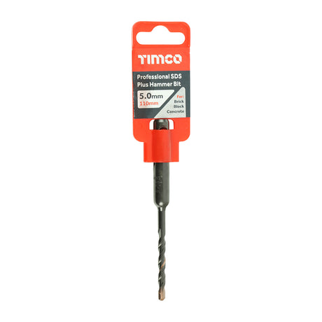 This is an image showing TIMCO Professional SDS Plus Hammer Bit - 5.0 x 110 - 1 Each Clip available from T.H Wiggans Ironmongery in Kendal, quick delivery at discounted prices.