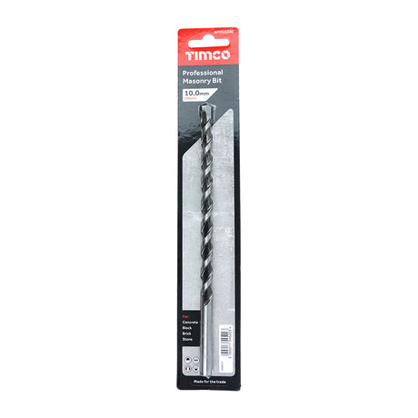 This is an image showing TIMCO Professional Masonry Bit - 10.0 x 200 - 1 Each Blister Pack available from T.H Wiggans Ironmongery in Kendal, quick delivery at discounted prices.